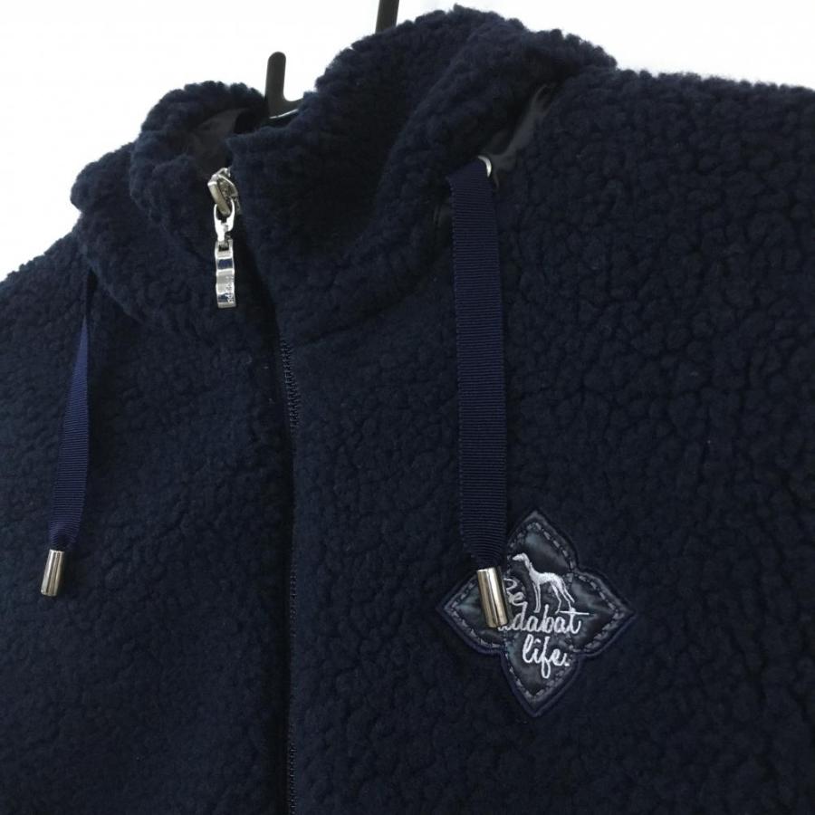 超美品】adabat アダバット ボアベスト ダークネイビー 蓄熱裏地