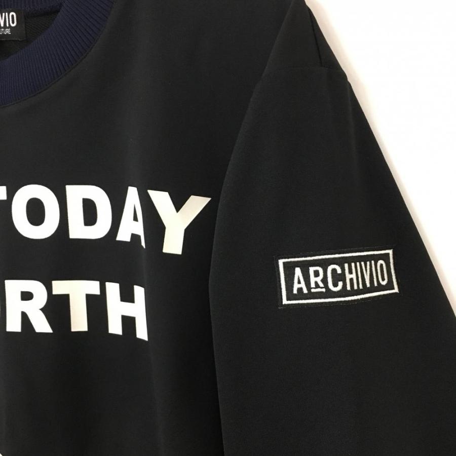 美品】archivio アルチビオ プルオーバー 黒×ブルー ストレッチ