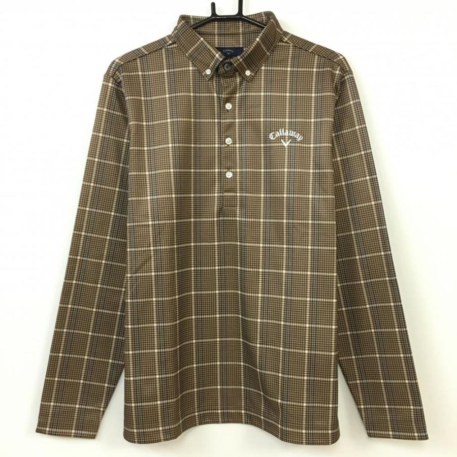 【新品未使用品】Callaway 千鳥格子柄 長袖ポロシャツ Lサイズ 50%OFF価格／(超美品)＊2020年＊Callaway キャロウェイ 長袖ポロシャツ