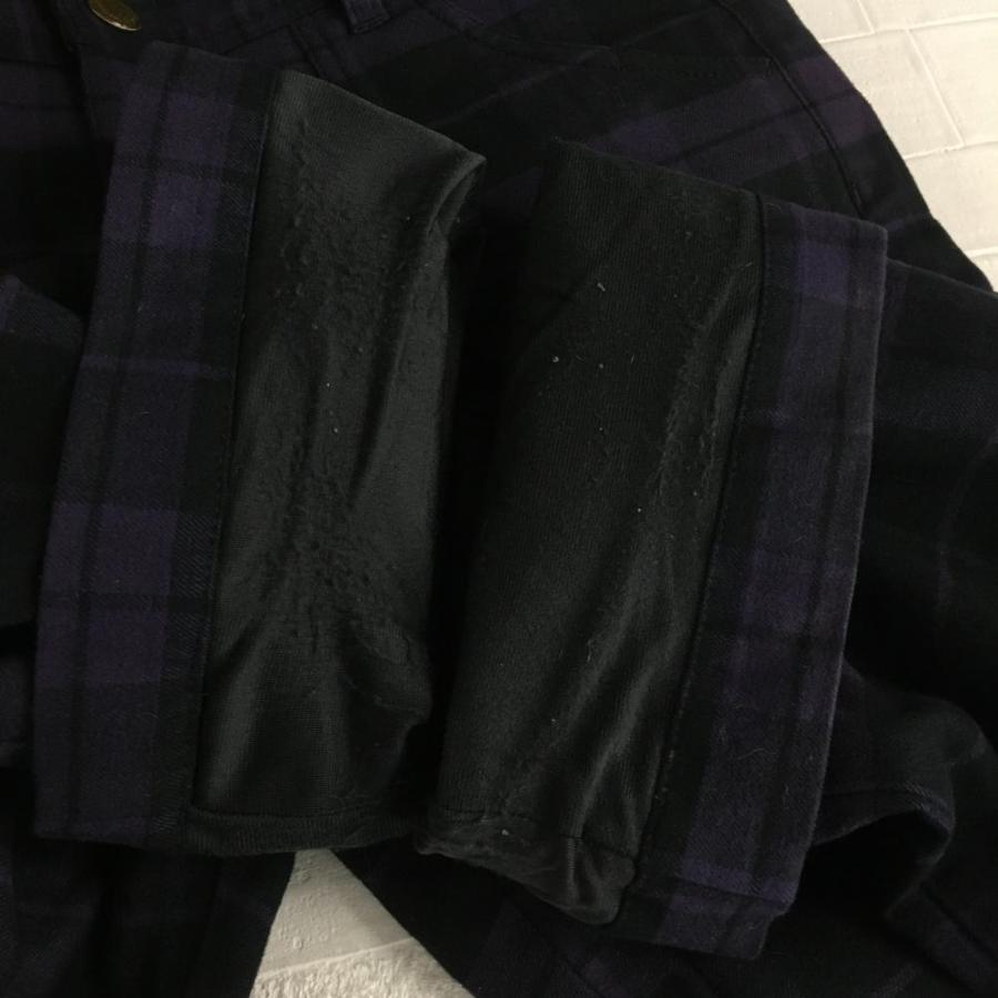 23区GOLF 23区スポーツ カーゴパンツ パープル×黒 チェック柄 裏微起毛