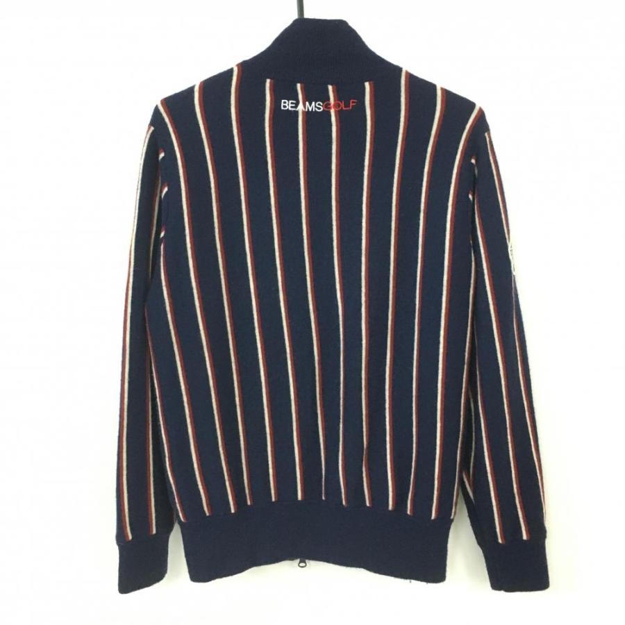 15%OFF価格／BEAMS GOLF ビームスゴルフ ニットブルゾン ネイビー