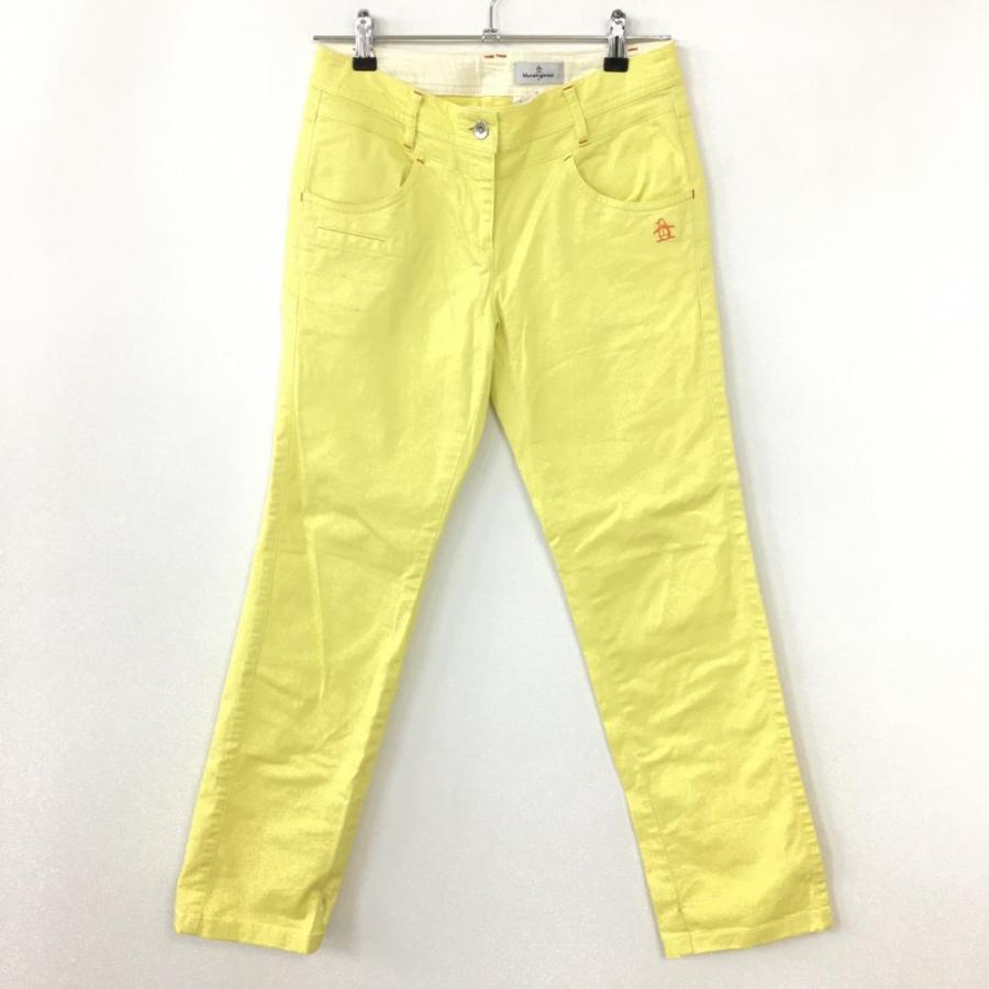 MUNSINGイエロー ゴルフパンツ Munsingwear マンシングウェア パンツ イエロー 無地 ロゴ