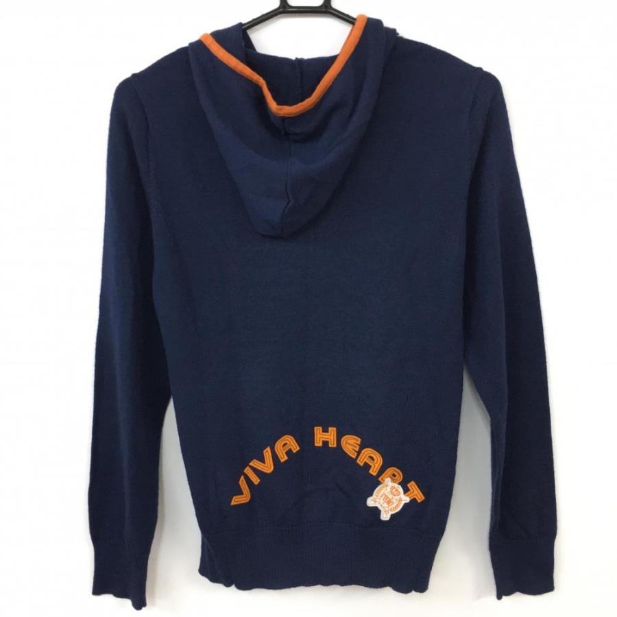 VIVA HEART ビバハート ニットパーカー ネイビー×オレンジ 前身 VIVA HEART ビバハート ニットパーカー ネイビー×オレンジ 前身