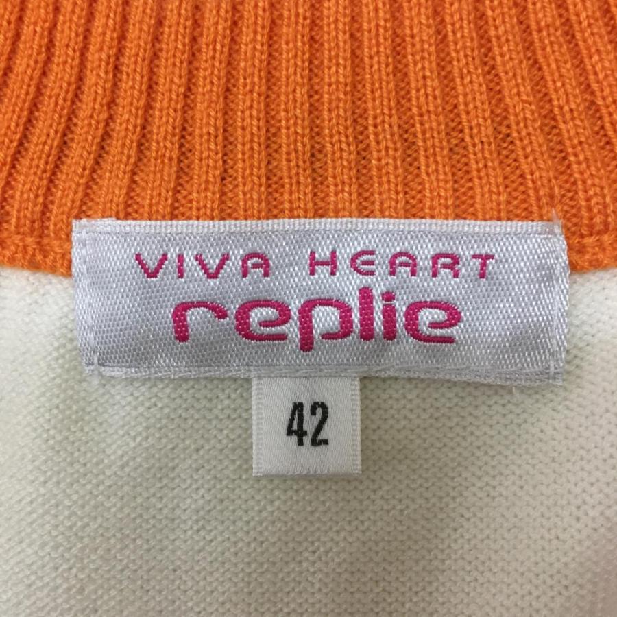 VIVA HEART（ビバハート） ニットベスト 白×オレンジ バックロゴ