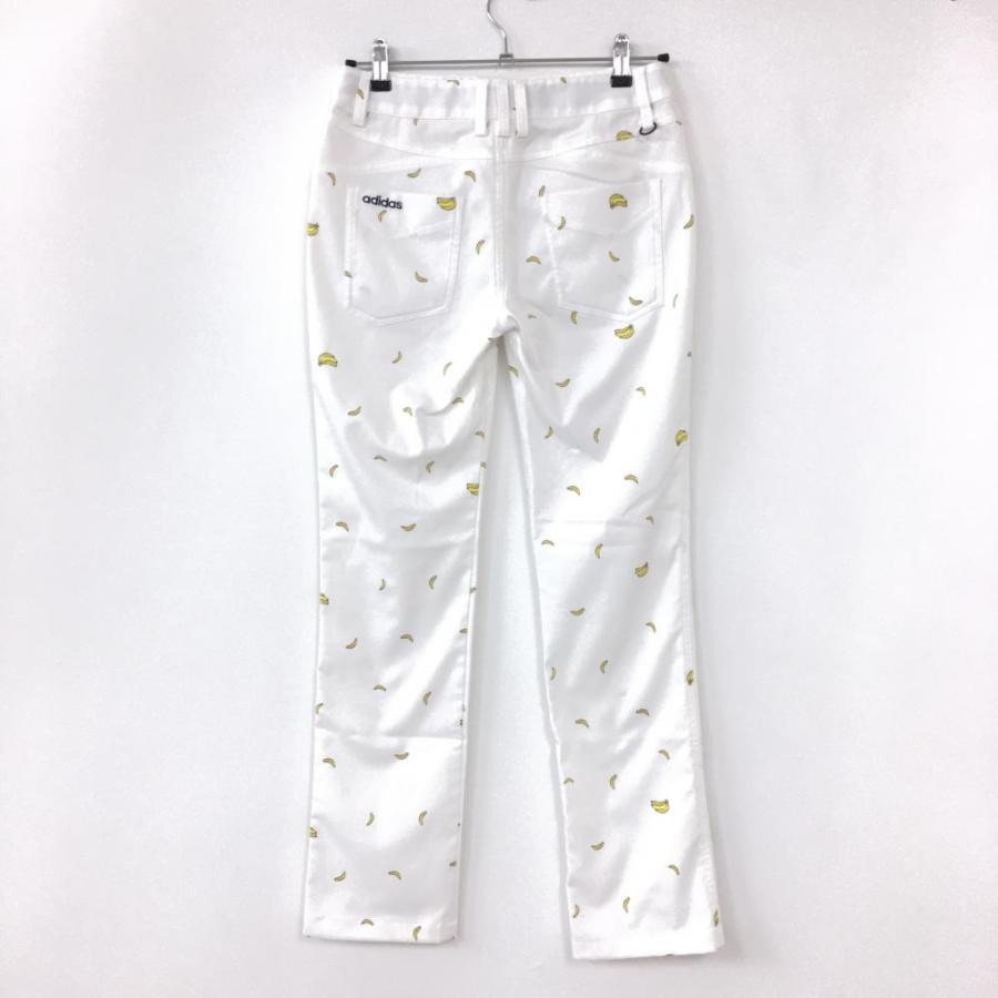 adidas アディダス パンツ 白 バナナ 総柄 裏地メッシュ レディース M