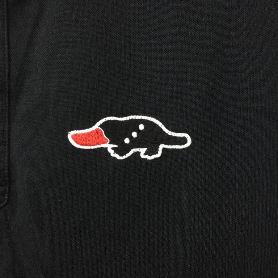 ラフアンドスウェル 半袖ポロシャツ 黒×ライトグリーン サイド