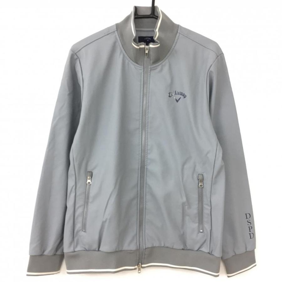 キャロウェイ ジャケットブルゾン グレー×ネイビー 裏起毛 ダブル