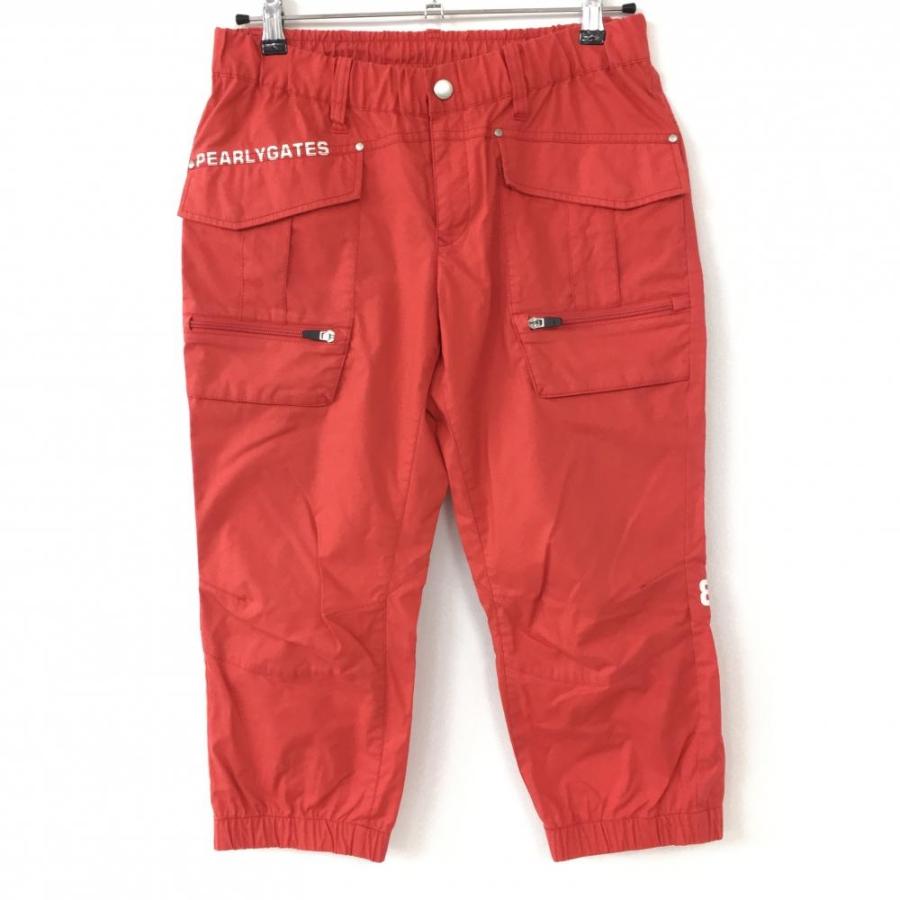 PEARLY GATES（パーリーゲイツ） 七分丈パンツ レッド 星刺しゅう