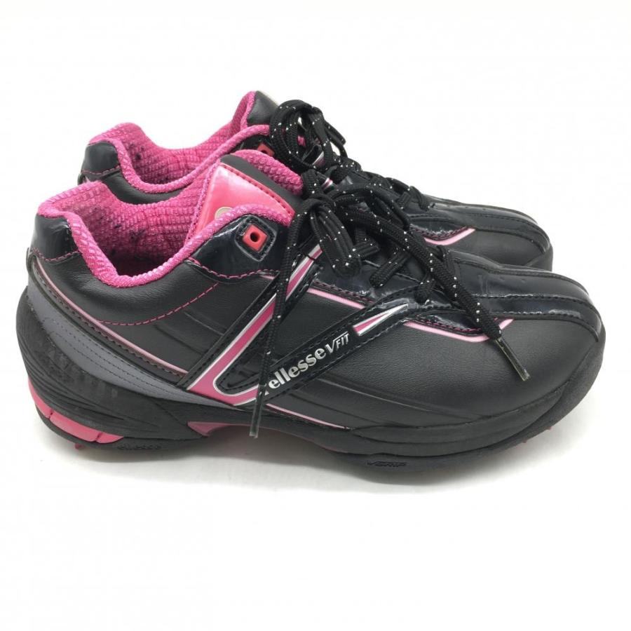 Puma ゴルフシューズ 黒/ピンク エレッセ ゴルフシューズ 黒×ピンク VGL011P レディース 23.5 ゴルフ