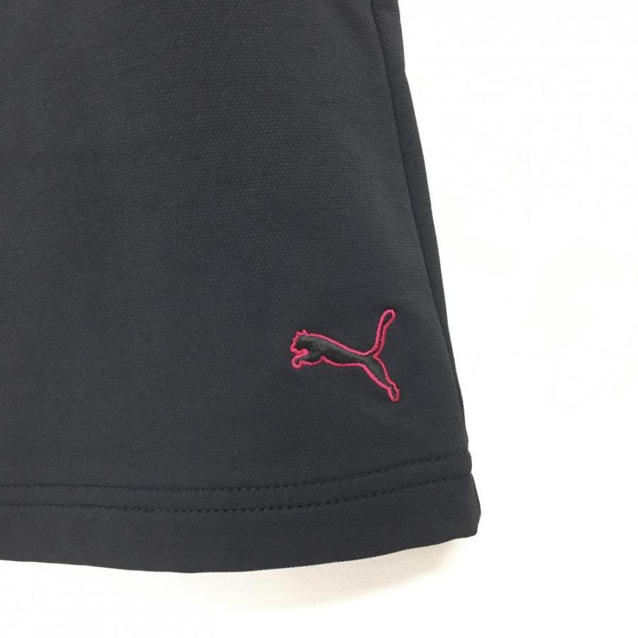 PUMA（プーマ） スカート 黒×ピンク 裏起毛 ロゴ刺しゅう レディース M