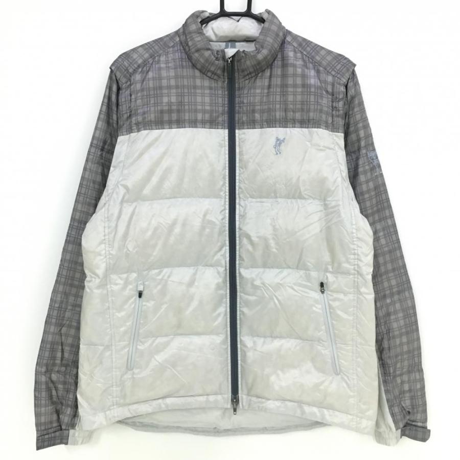 アシュワース 2WAYダウンジャケット グレー×ベージュ 袖着脱可 ダブル