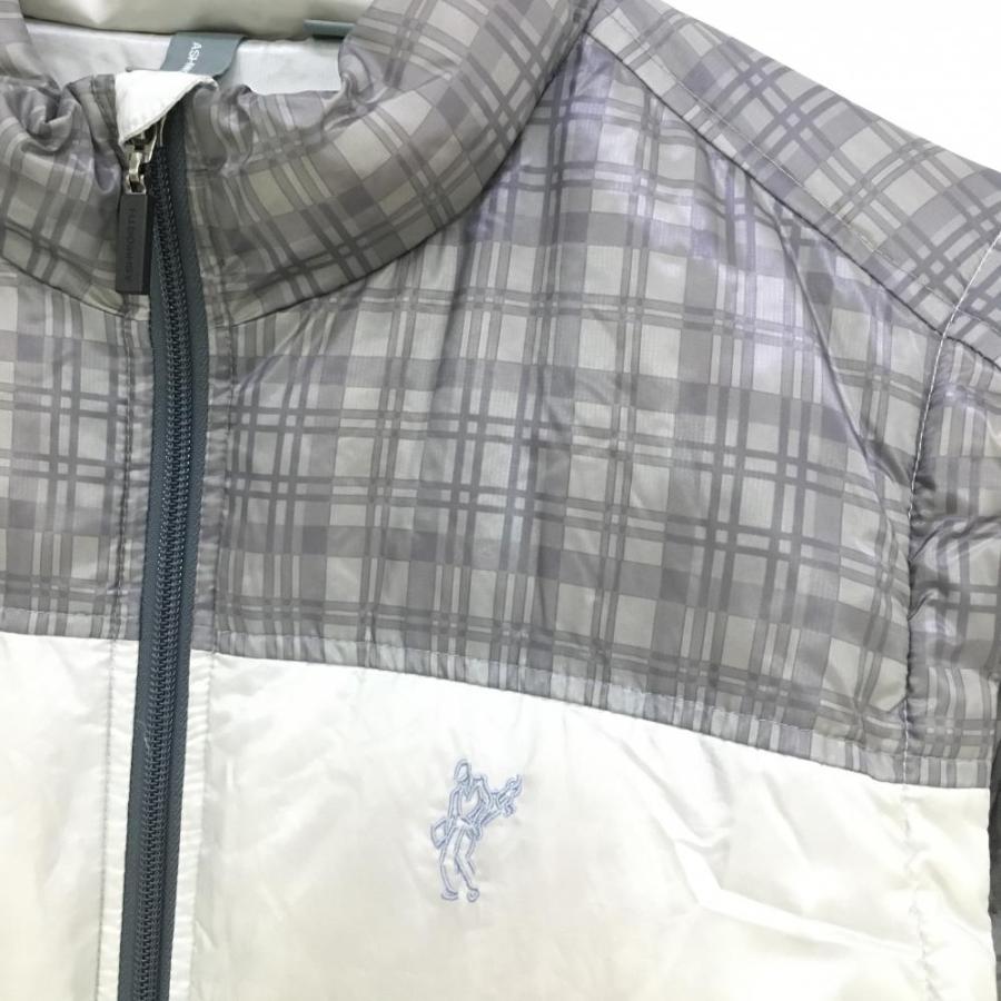 アシュワース 2WAYダウンジャケット グレー×ベージュ 袖着脱可 ダブル