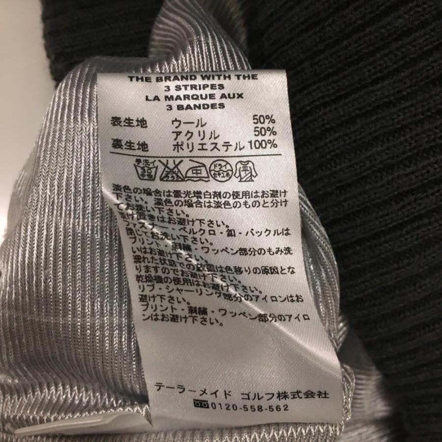 adidas（アディダス） ハイネックニットセーター グレー×ライト