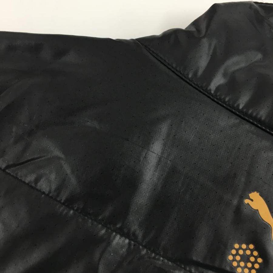 PUMA プーマ 2WAY中綿ジャケット 黒×白 ピンドット地模様 袖着脱