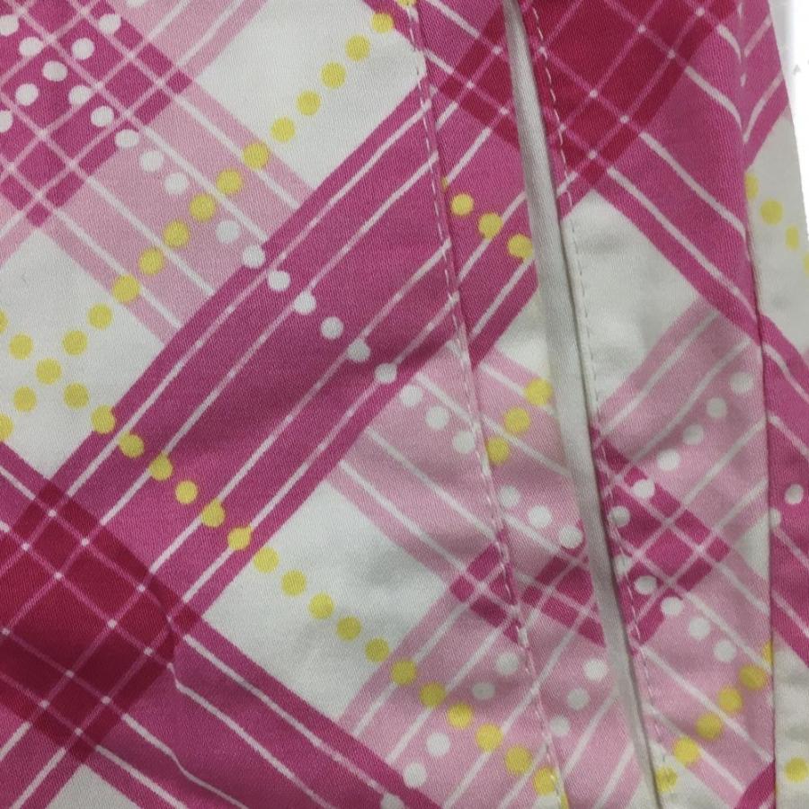 PUMA プーマ　パンツ　ゴルフウェア ゴルフ　ピンク ブラック　ベロア PUMA プーマ レギンスパンツ ピンク×黒 総柄 一部メッシュ