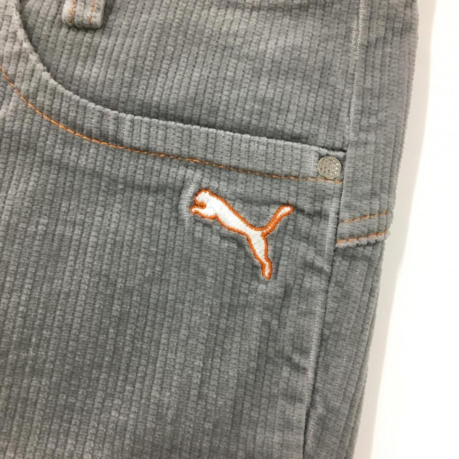 PUMA（プーマ） コーデュロイパンツ グレー×オレンジ ストレッチ 