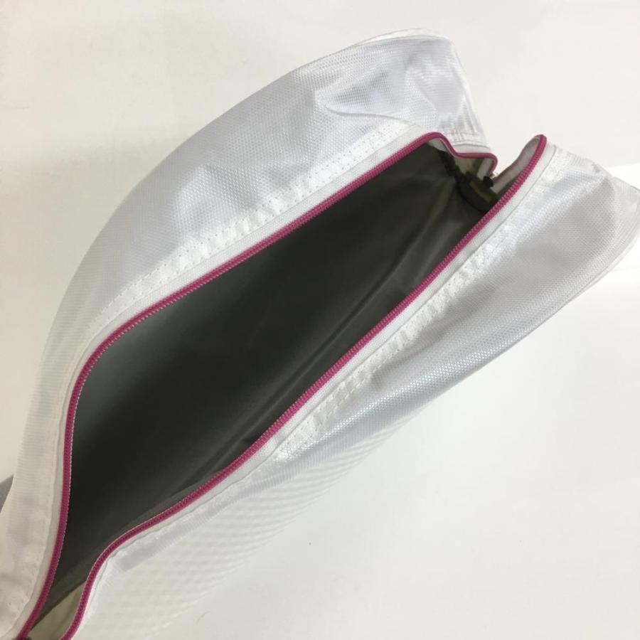 美品)adidas アディダス クラブケース 白×ピンク チェック総柄 ゴルフ