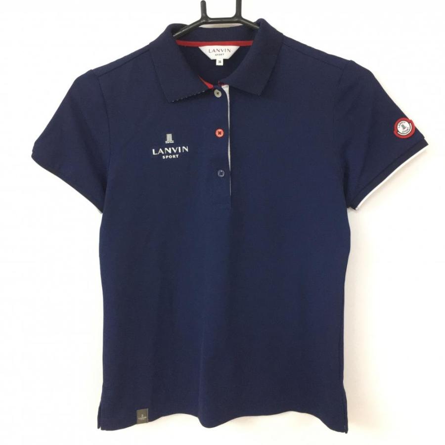 LANVIN（ランバン） ランバンスポール 半袖ポロシャツ ネイビー×白 襟 