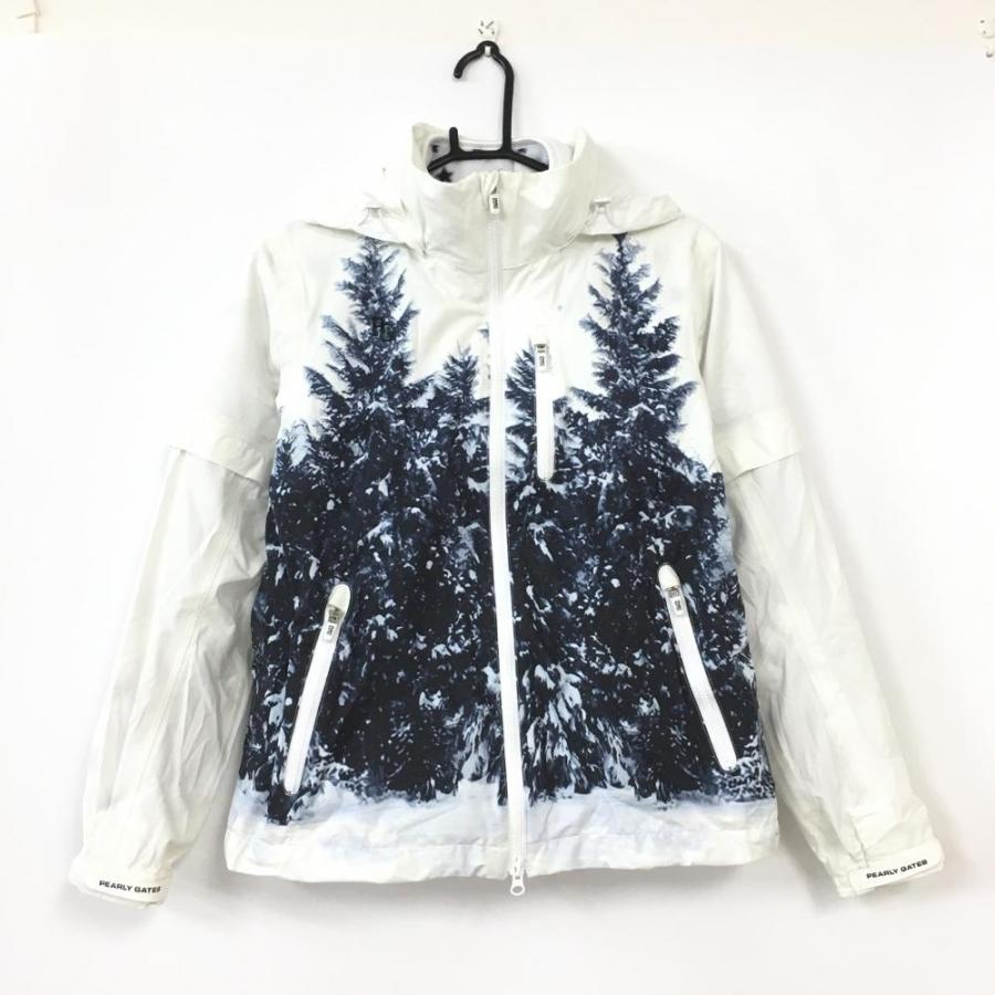 パーリーゲイツ ライナー付き6WAYブルゾン 白×黒 フォエレスト柄 星柄  
