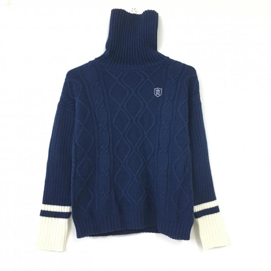 PEARLY ネイビー ハイネックセーター 20%OFF価格／(美品)PEARLY GATES パーリーゲイツ ハイネックセーター