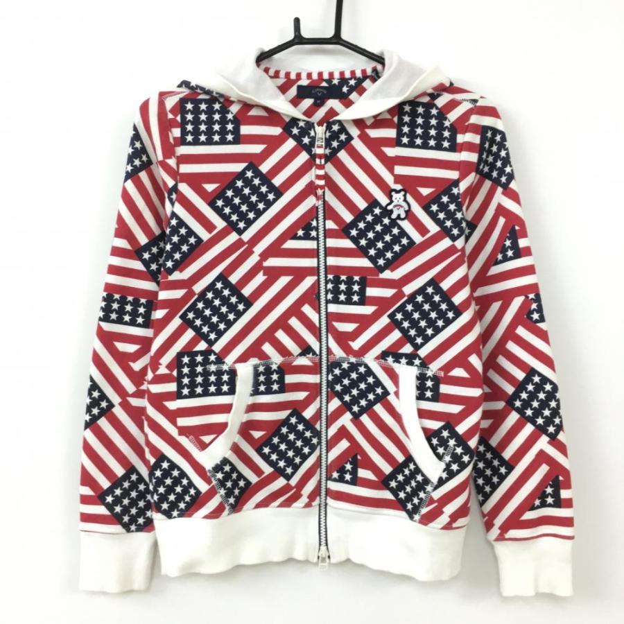 Callaway キャロウェイ ジップパーカー レッド×ネイビー 星条旗柄 ベア