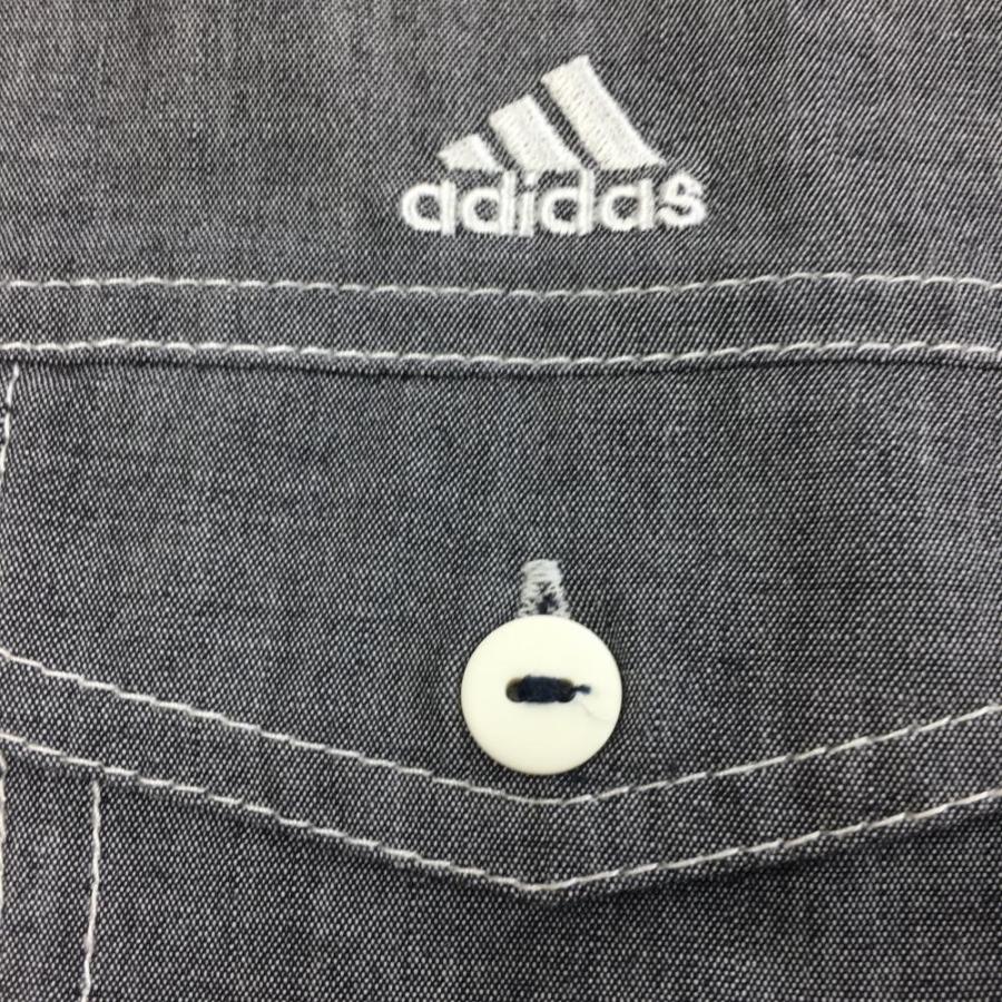 adidas（アディダス） 半袖ポロワンピース グレー×白 ステッチ