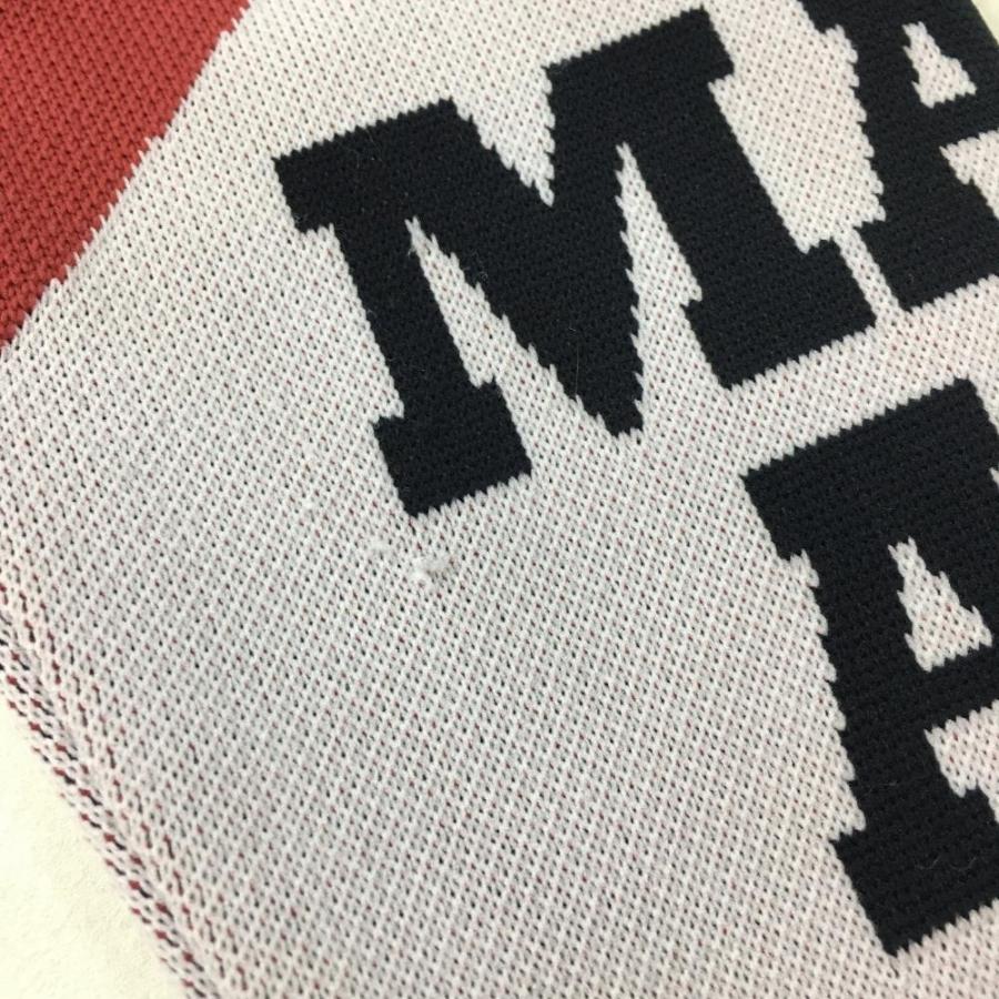 マークアンドロナ　ニットブルゾン　アウター 新品】マークアンドロナ ニットジャケット ネイビー系 スカル総柄 表