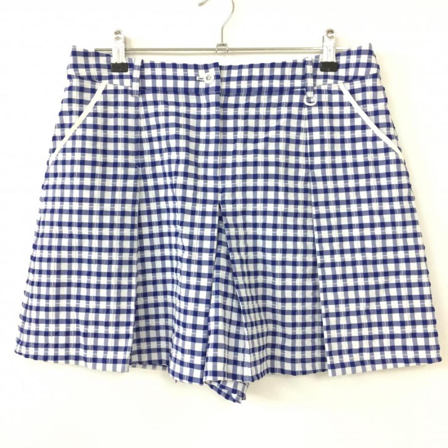 adabat アダバット キュロットスカート ネイビー×白 チェック柄 総柄  