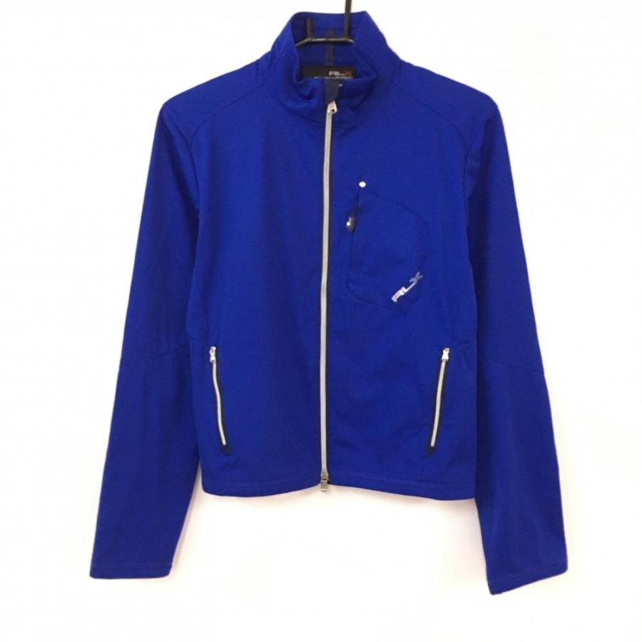 ラルフローレン ジップブルゾン ブルー×シルバー ダブルジップ