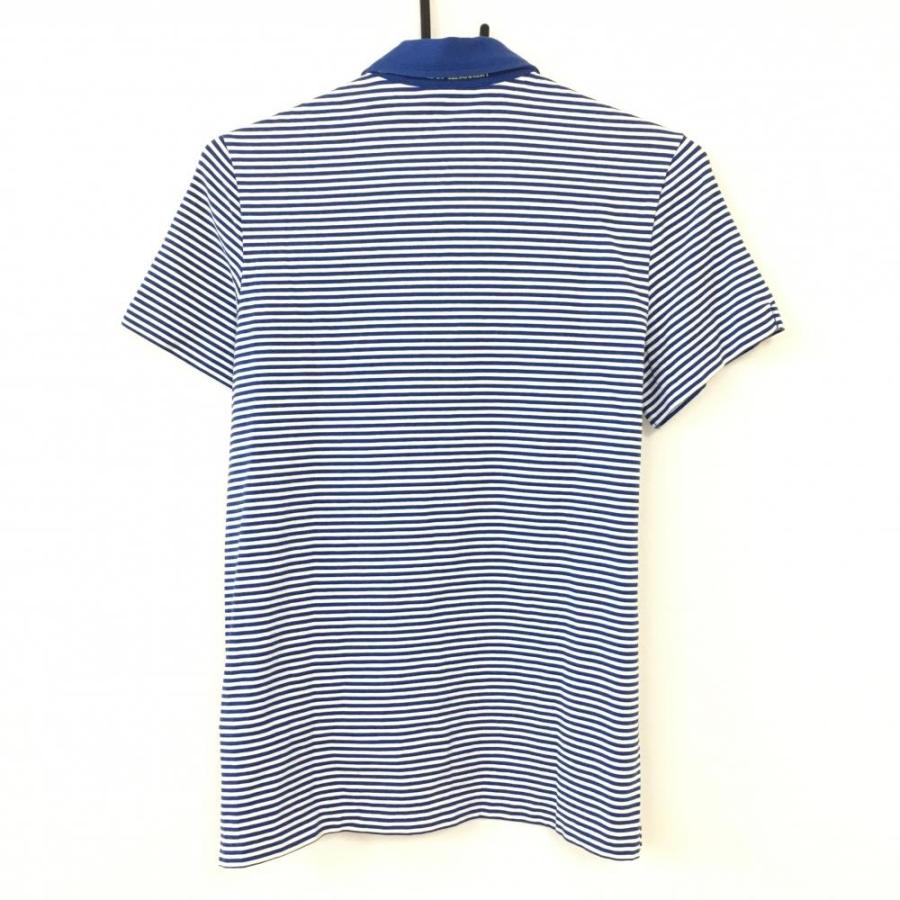ラルフローレン　ポロゴルフ　ブルー ポロゴルフ ラルフローレン 半袖ポロシャツ ブルー×白 ボーダー