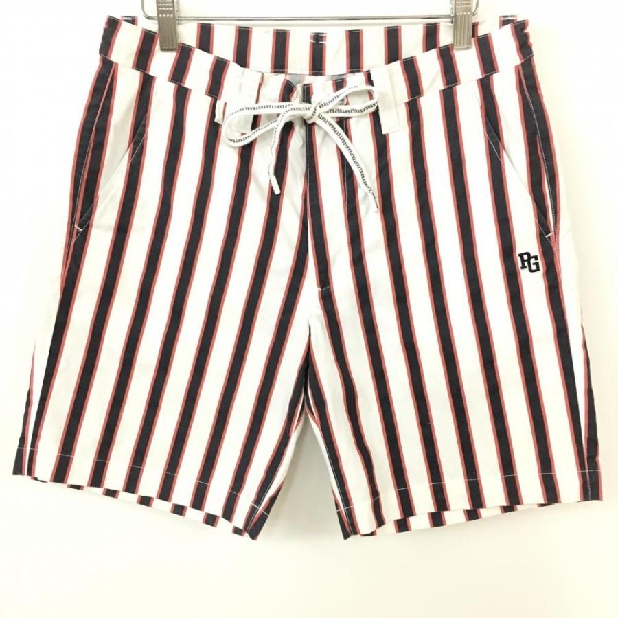 パーリーゲイツ  ハーフパンツ　ストライプ PEARLY GATES パーリーゲイツ ハーフパンツ 白×ネイビー ストライプ柄