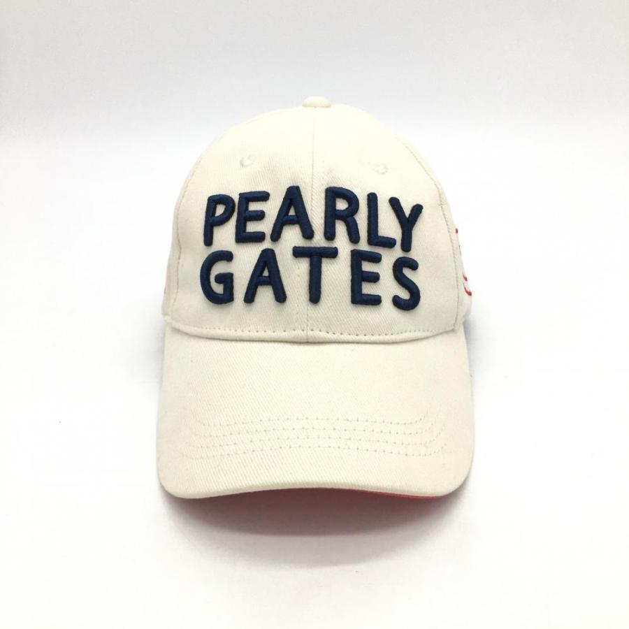 美品)PEARLY GATES パーリーゲイツ キャップ ベージュ×ネイビー 立体