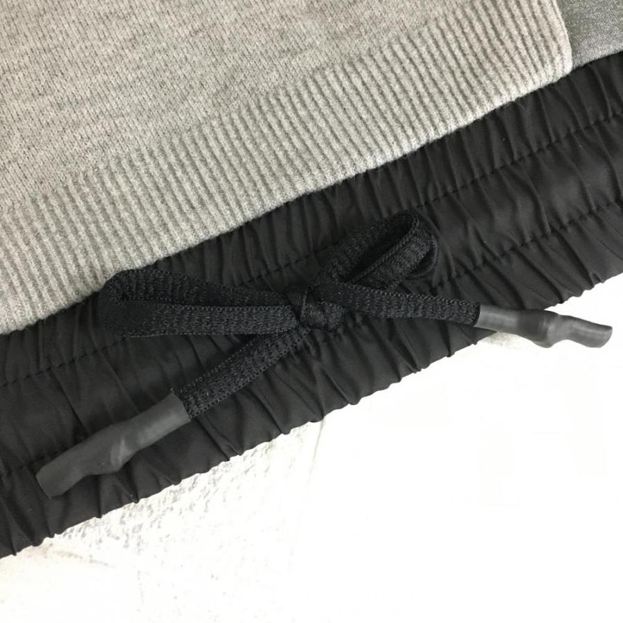 30%OFF価格／(美品)adidas アディダス 異素材ニットセーター グレー×黒 