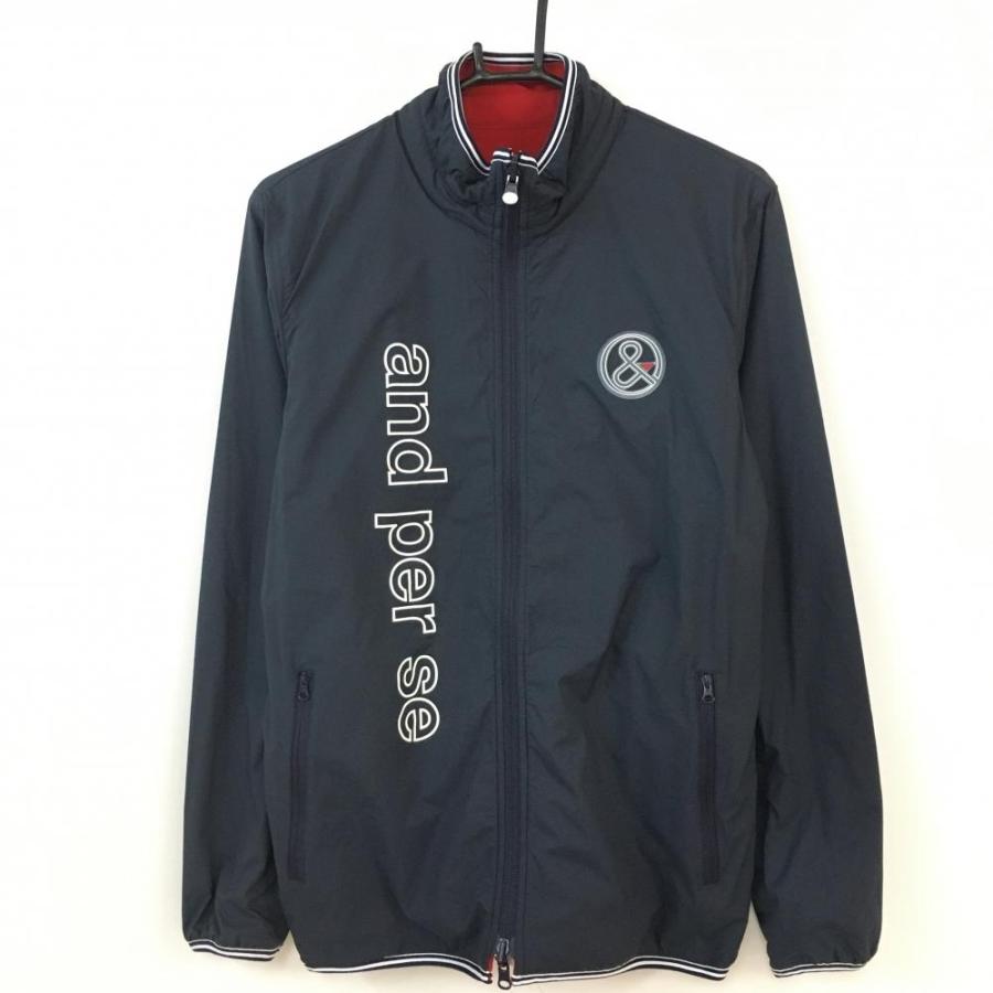 and per se アウター and per se アンパスィ リバーシブルブルゾン ネイビー×レッド