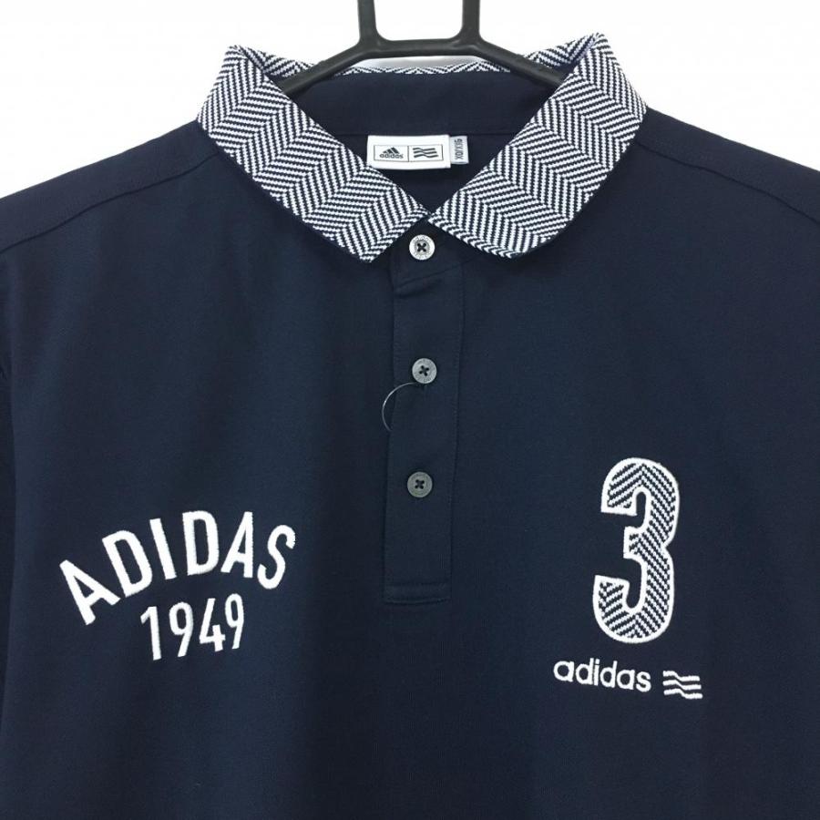 新品)45%OFF〜adidas アディダス 半袖ポロシャツ ネイビー×白 新品)45%OFF〜adidas アディダス 半袖ポロシャツ ネイビー×白