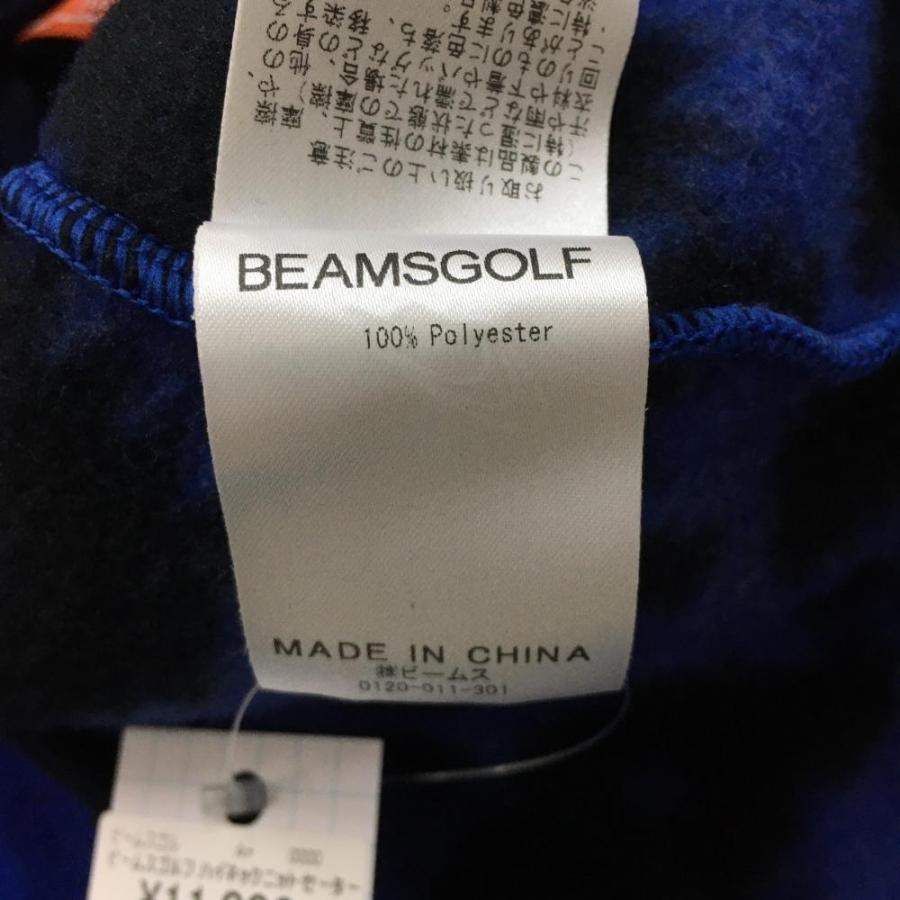 超美品)BEAMS GOLF ビームスゴルフ ハイネックニットセーター ブルー 