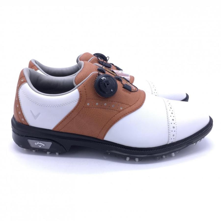 20%OFF価格／(新品)Callaway キャロウェイ ゴルフシューズ 白×キャメル