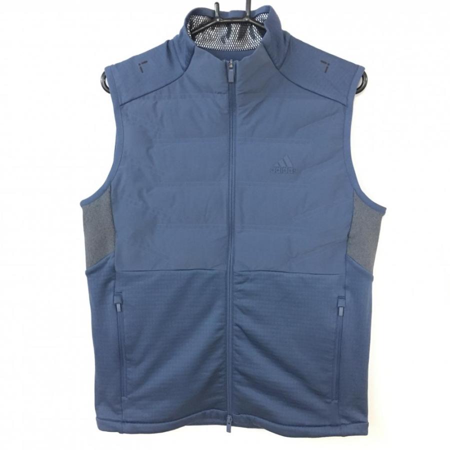 10%OFF価格／(美品)adidas アディダス 中綿ベスト ブルーグレー×グレー 
