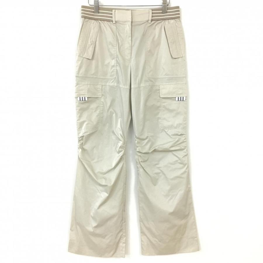 【LANVIN SPORT】ドット織柄パンツ　ベージュ　ゴルフ　ベルト付　36 LANVIN SPORT】ドット織柄パンツ ベージュ ゴルフ ベルト付 36