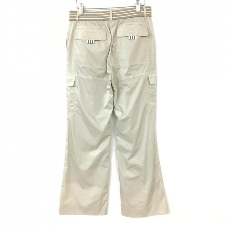 【LANVIN SPORT】ドット織柄パンツ　ベージュ　ゴルフ　ベルト付　36 LANVIN SPORT】ドット織柄パンツ ベージュ ゴルフ ベルト付 36