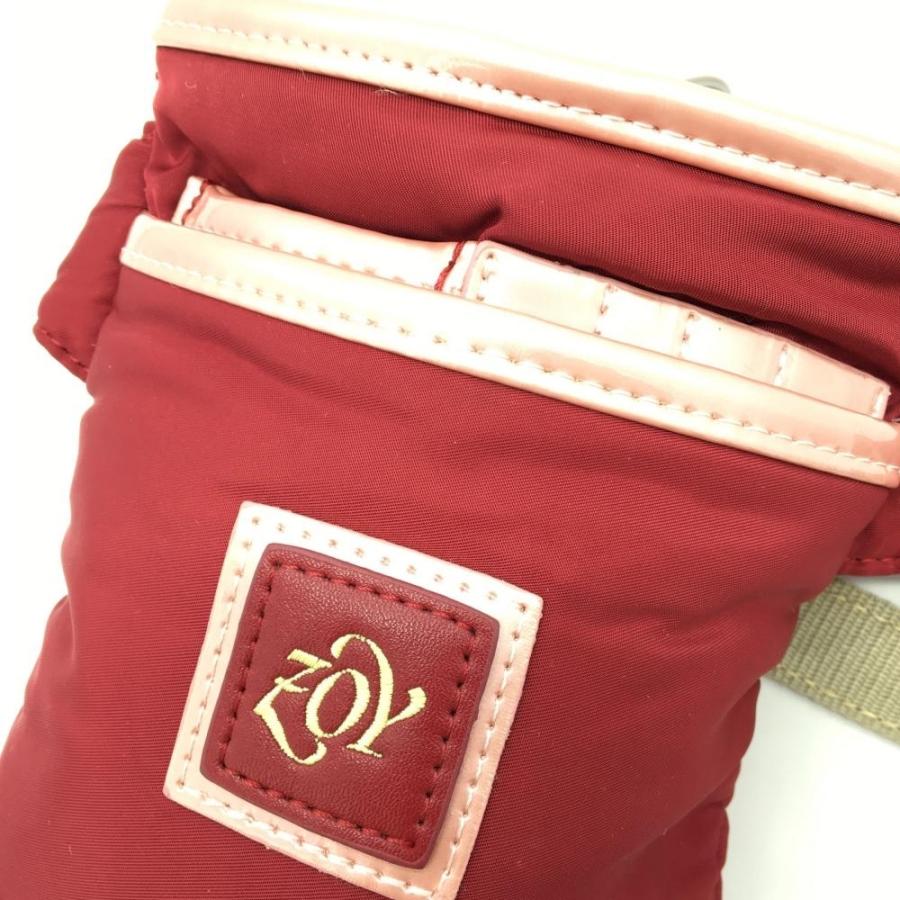 10%OFF価格／(美品)ZOY ゾーイ ウエストポーチ ボルドーレッド×ピンク