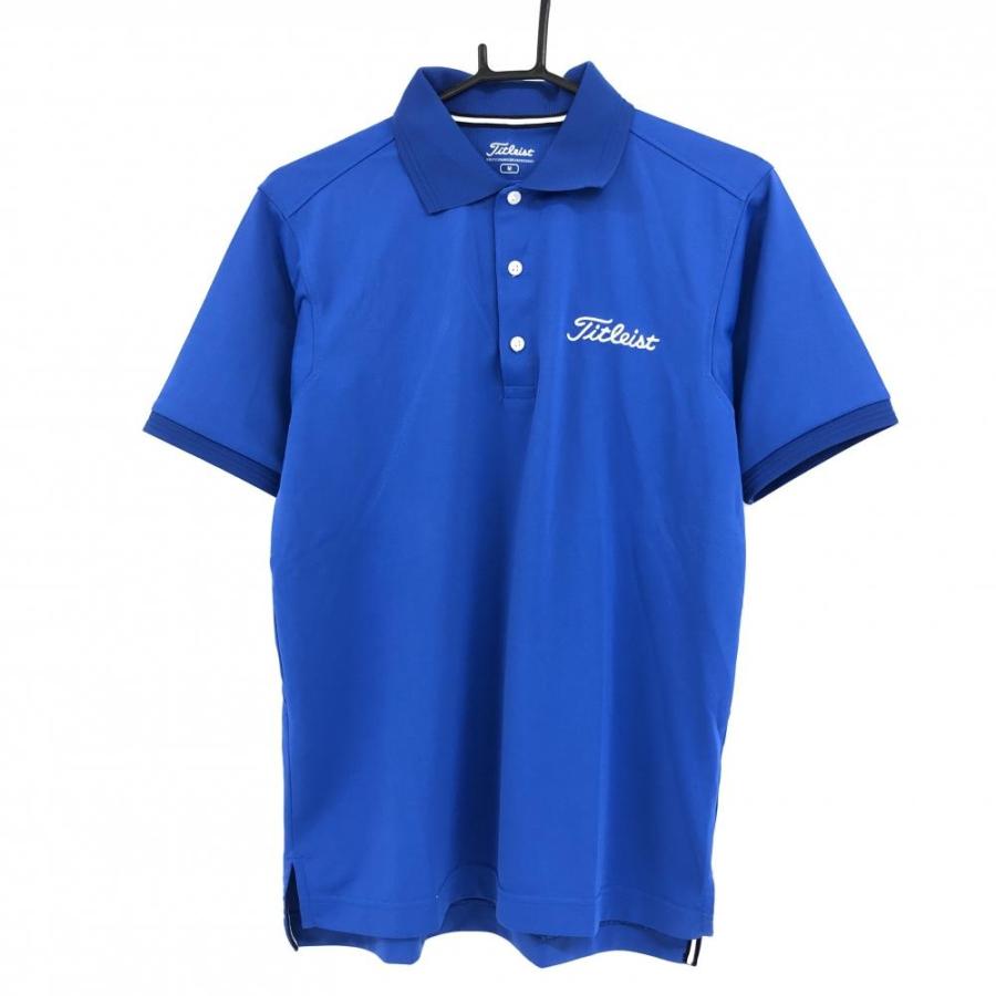 Titleist（タイトリスト） 半袖ポロシャツ ブルー×白 ロゴ刺しゅう