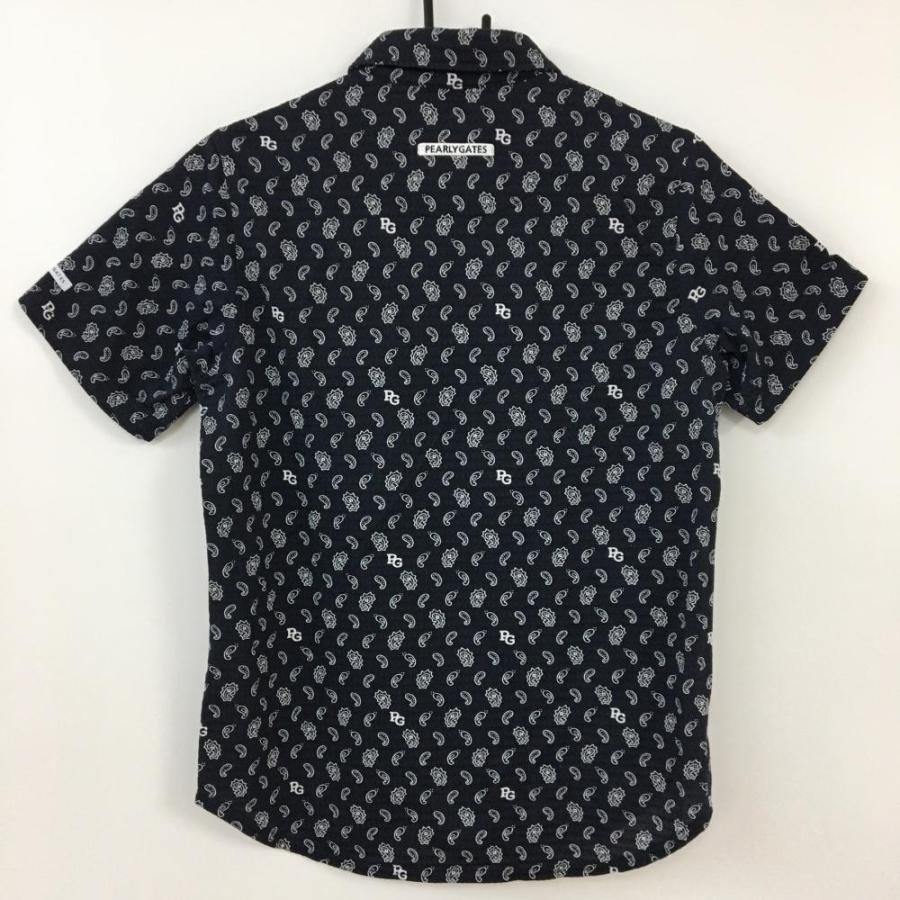 パーリーゲイツ　ポロシャツ　総柄　ネイビー 4 M 中古 メンズ パーリーゲイツ PEARLY GATES 半袖ポロシャツ 4(M