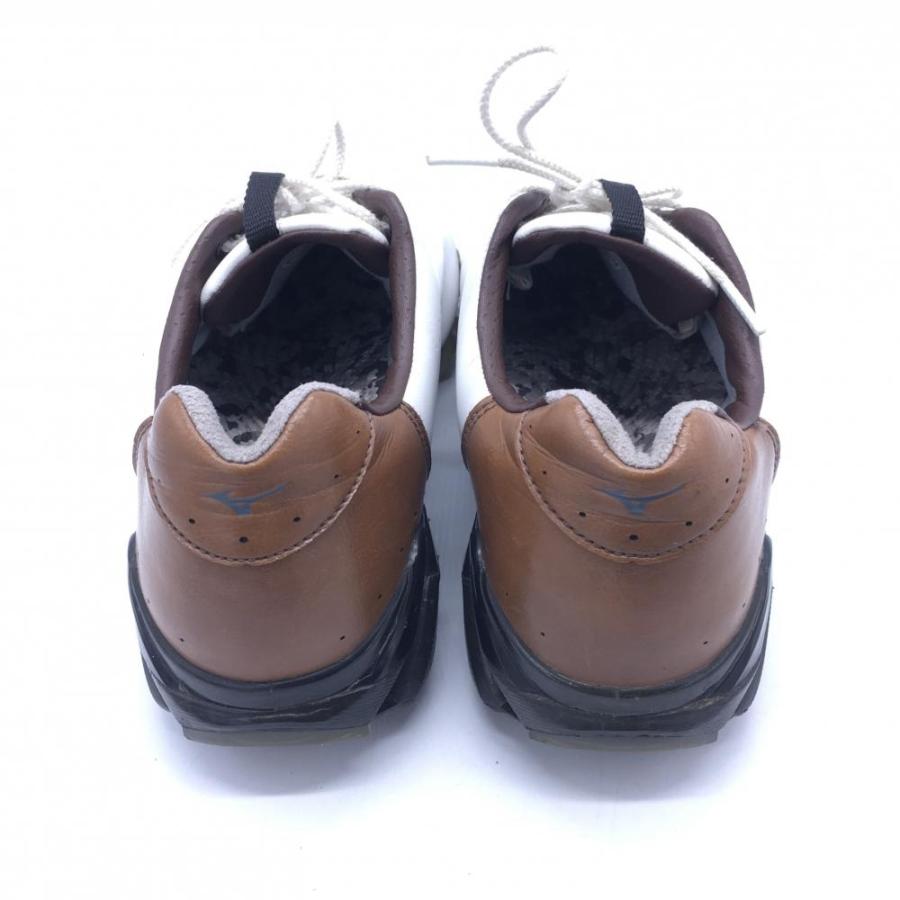 ミズノ　ゴルフシューズ 10%OFF価格／MIZUNO ミズノ ゴルフシューズ 白×ブラウン 45KP-03793