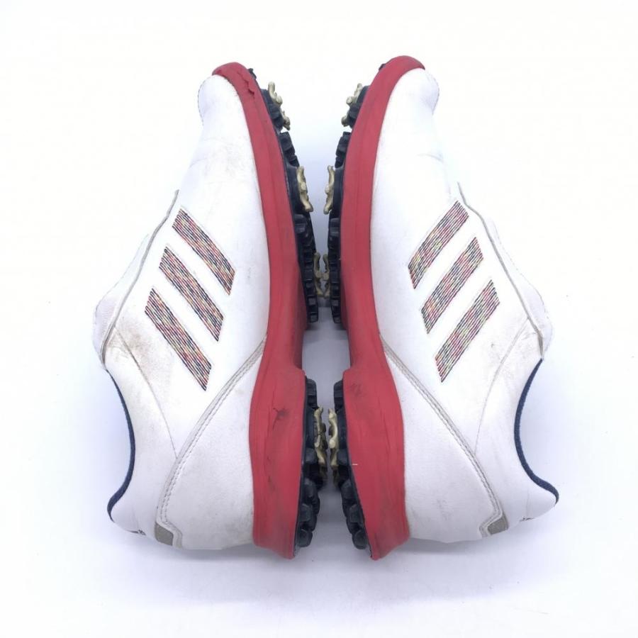 【美品】adidas ゴルフシューズ BOA ホワイト/レッド バッグ付き GO/LOOK!（ゴルック）｜adidas スタンスミス BOA スパイクレス ゴルフ