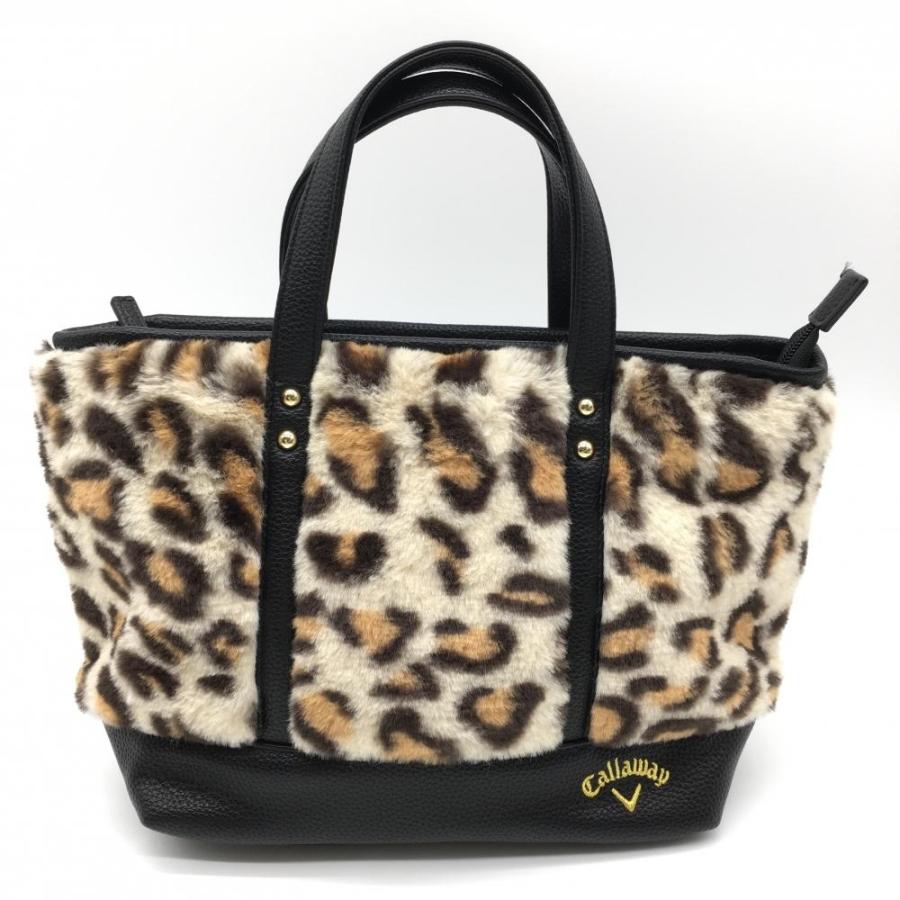 Callaway キャディバッグ 黒/ベージュ Callaway（キャロウェイ） カートバッグ ベージュ×黒 レオパード柄