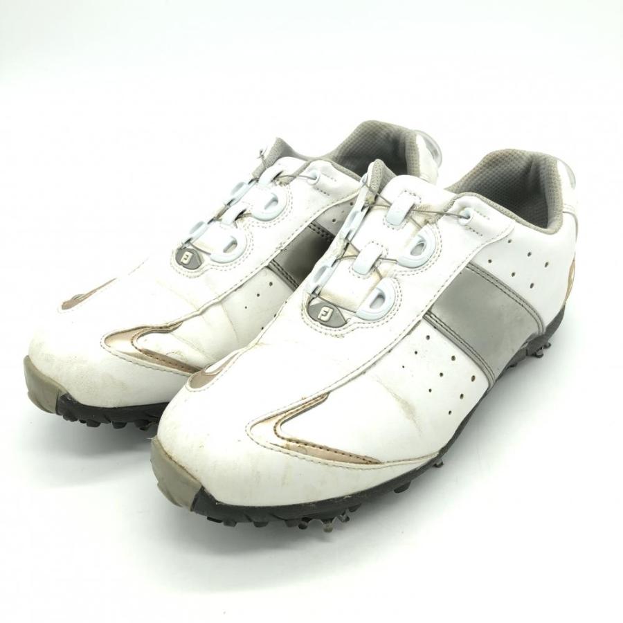 フットジョイ ゴルフシューズ 白×シルバー BOA ボア 97069J  レディース 24.0 ゴルフウェア FootJoy｜reonard