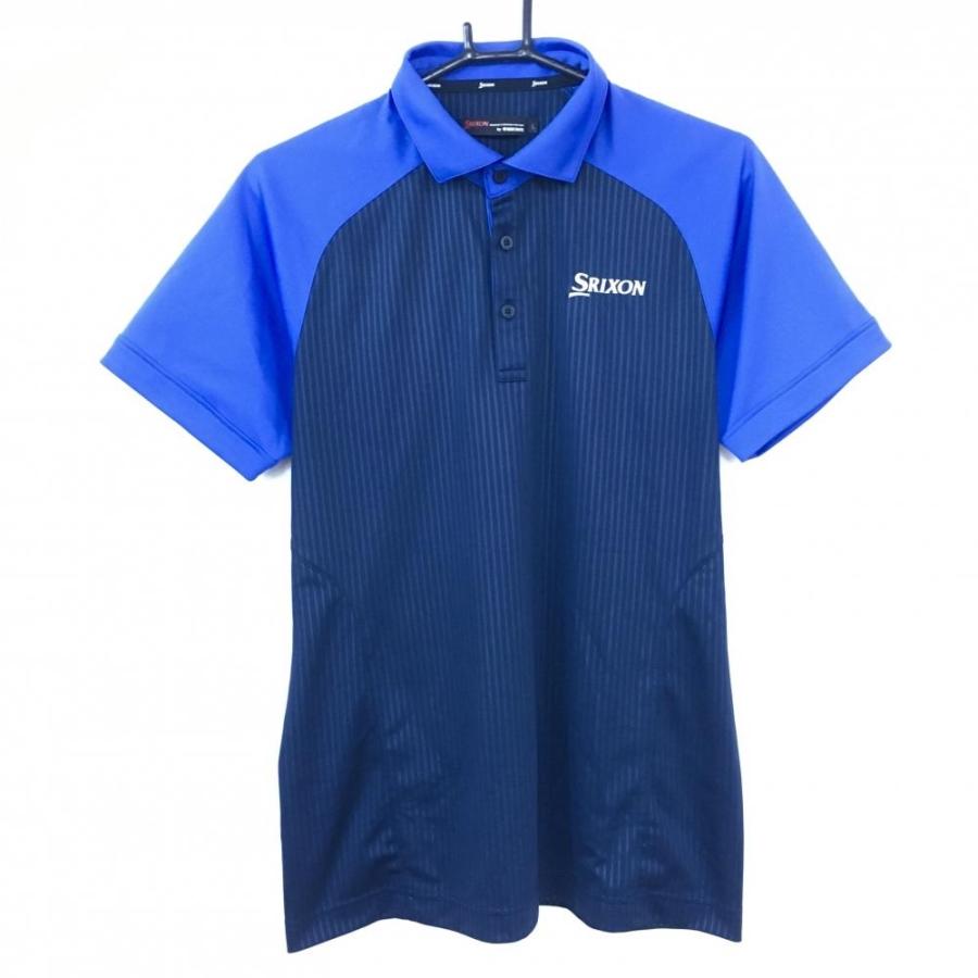 スリクソンbyデサント 半袖ポロシャツ ネイビー×ブルー ストライプ織生地 メンズ L ゴルフウェア SRIXON/45%OFF価格 :1-240001085999:レオナード 通販 SRIXON スリクソン 半袖 ポロシャツ ゴルフウェア メンズ L