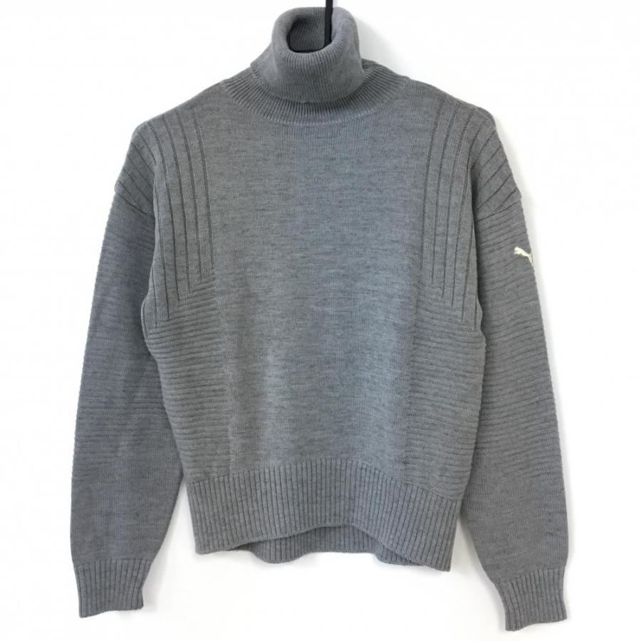 PUMA 長袖ニット セーター グレー 15%OFF価格／(未使用品)PUMA プーマ 長袖ニットセーター グレー