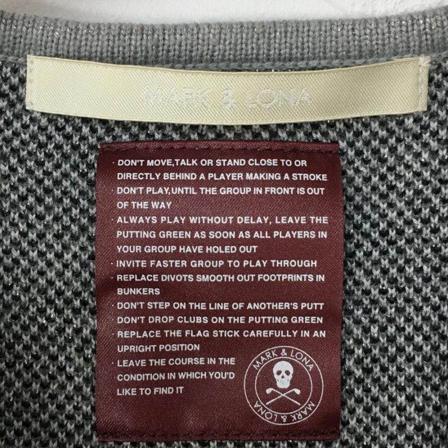 超美品)MARK＆LONA マークアンドロナ セーター ライトグレー ロゴ